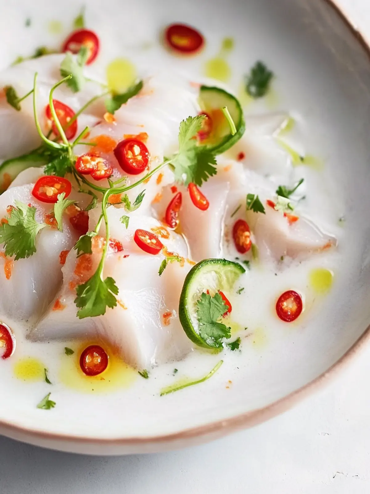Kingfish Ceviche with Coconut Milk & Chilli Oil: Fresh & Flavorful 4 Kingfish Ceviche with Coconut Milk & Chilli Oil