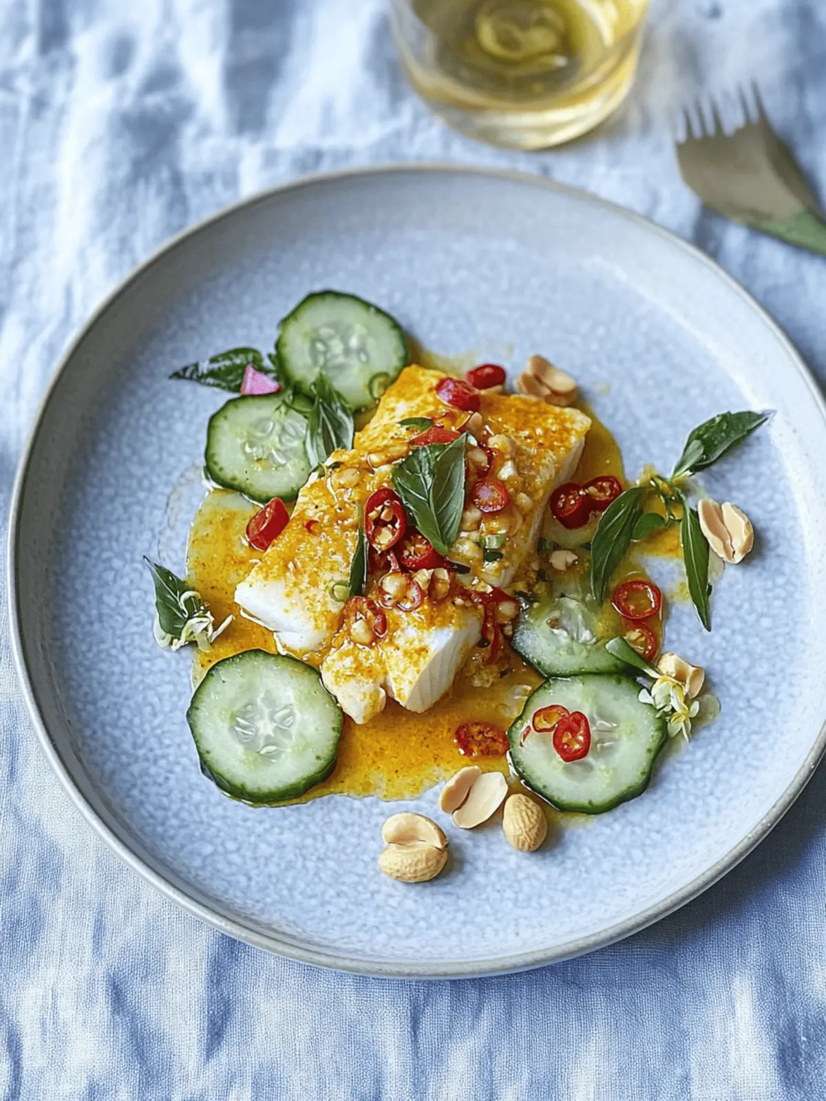 Turmeric White Fish with Peanuts and Chili-Lime Crunch 2 Turmeric White Fish with Peanuts and Chili-Lime Cucumber