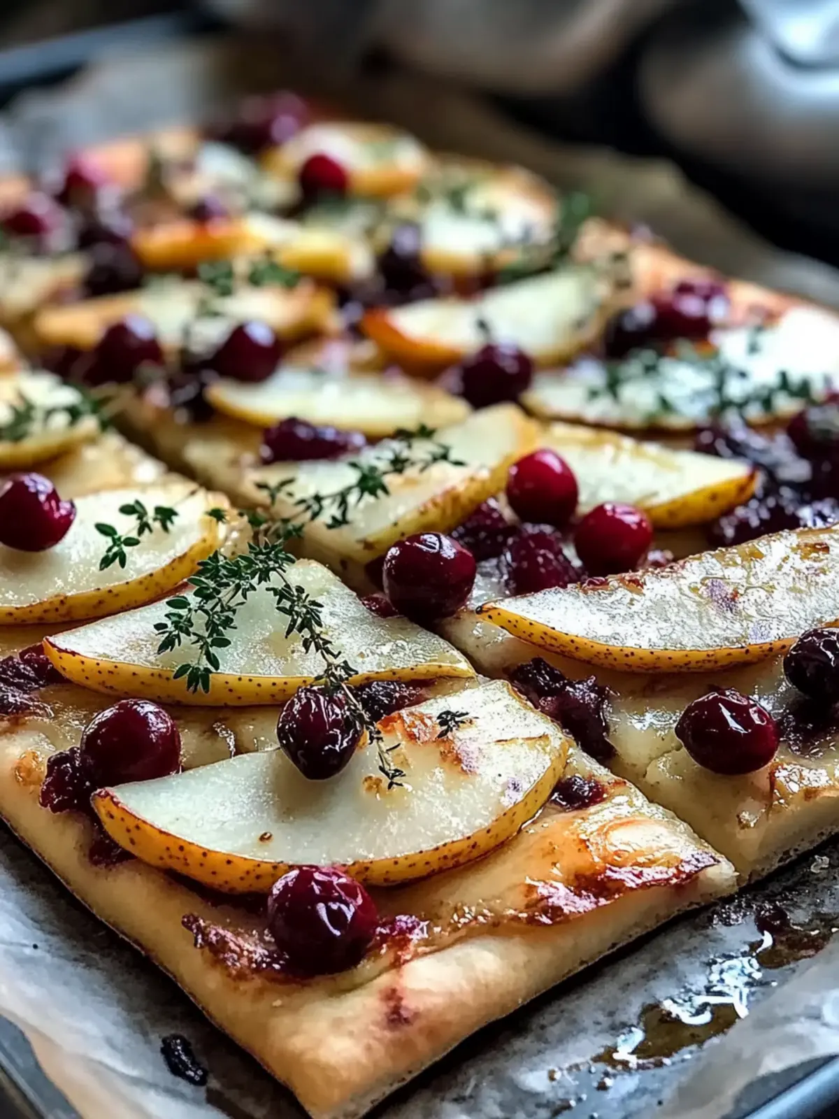 Savor Roasted Pear, Cranberry, and Brie Flatbread Bliss 4 Roasted Pear, Cranberry, and Brie Flatbread
