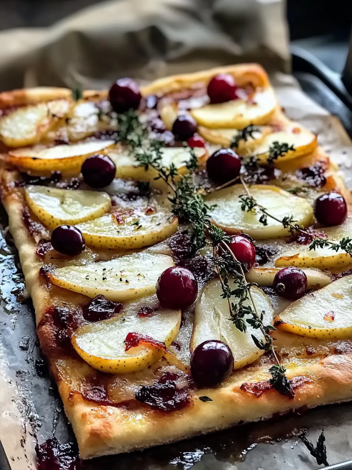 Savor Roasted Pear, Cranberry, and Brie Flatbread Bliss 3 Roasted Pear, Cranberry, and Brie Flatbread