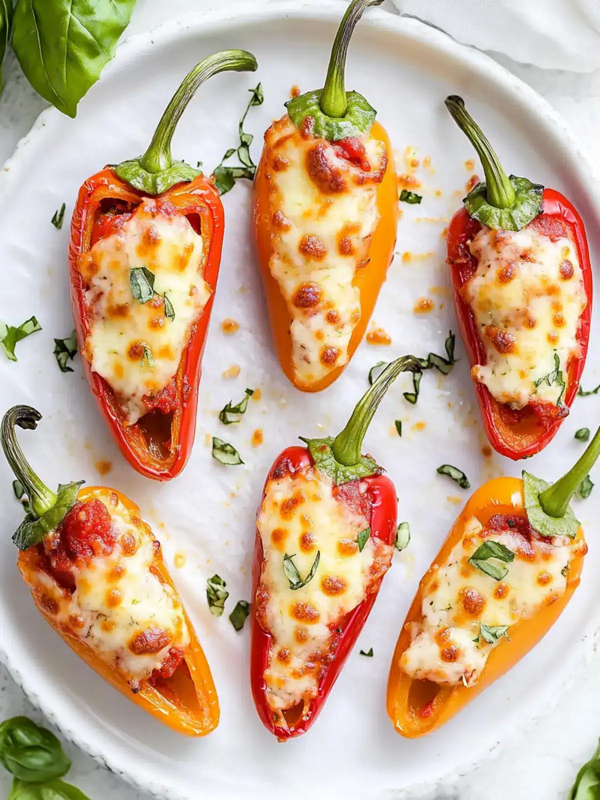 Savory Pizza Stuffed Mini Peppers for Quick Keto Snacking 2 Pizza Stuffed Mini Peppers