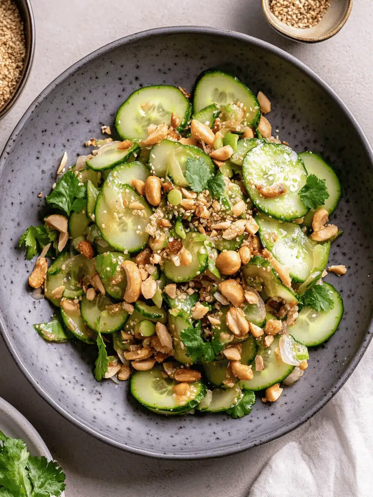 Crunchy Miso Cucumber Salad with Shallot & Roasted Peanuts 3 Miso Cucumber Salad with Shallot and Roasted Peanuts