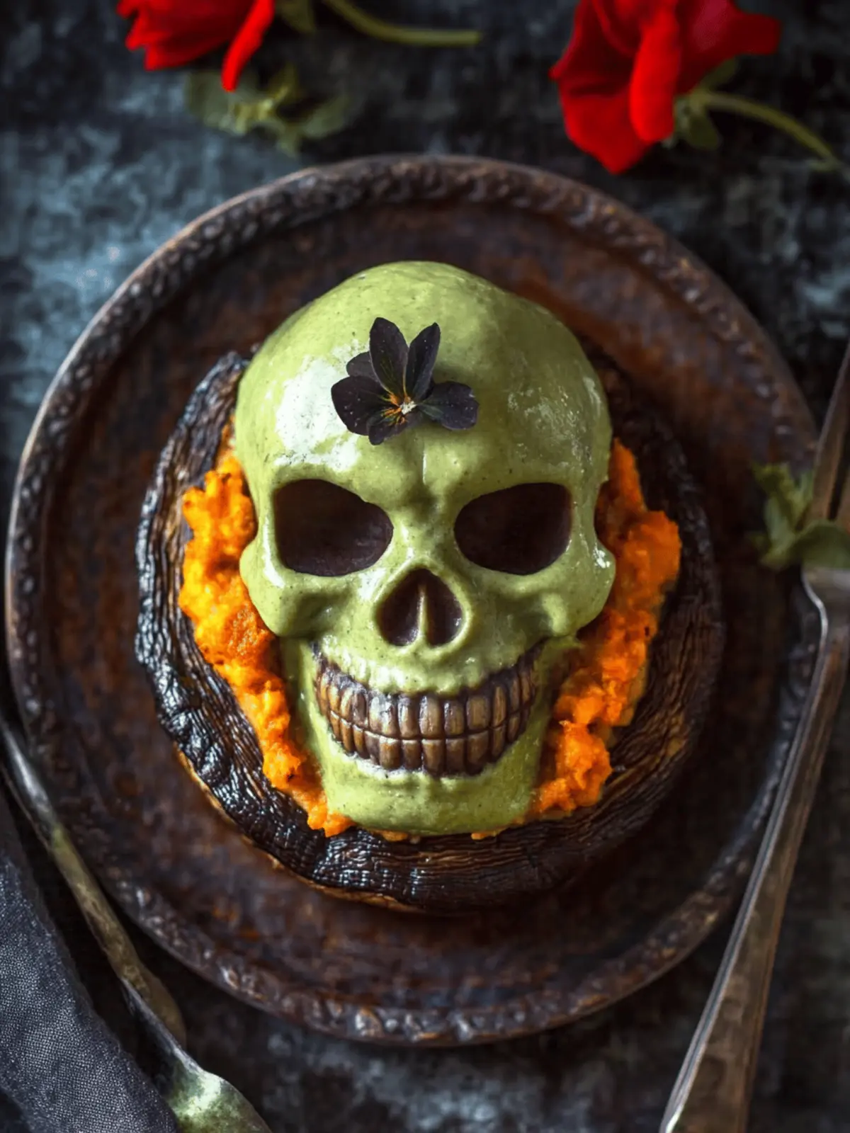 Skull Stuffed Portobellos for a Spooky Flavor Adventure 4 Skull Stuffed Portobellos