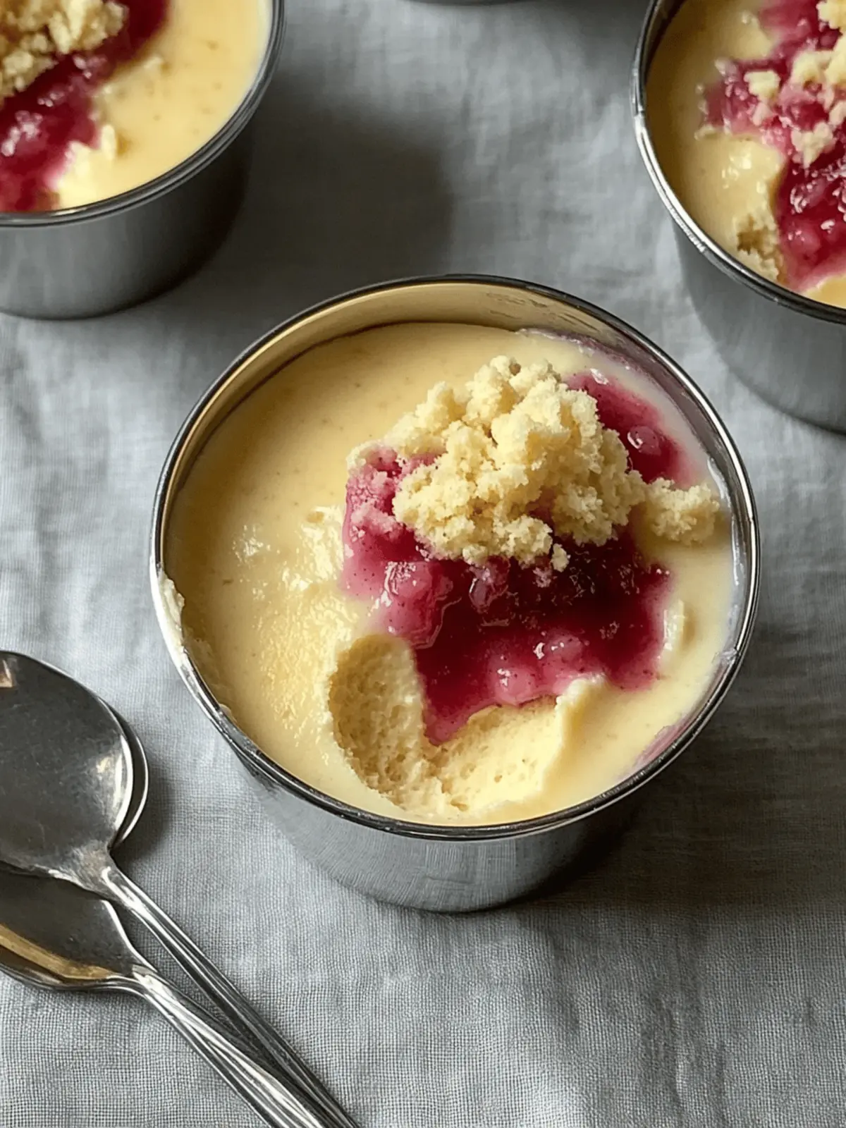 Irresistible Rhubarb & Custard Pudding with Ginger Crumble 4 RHUBARB & CUSTARD PUDDING