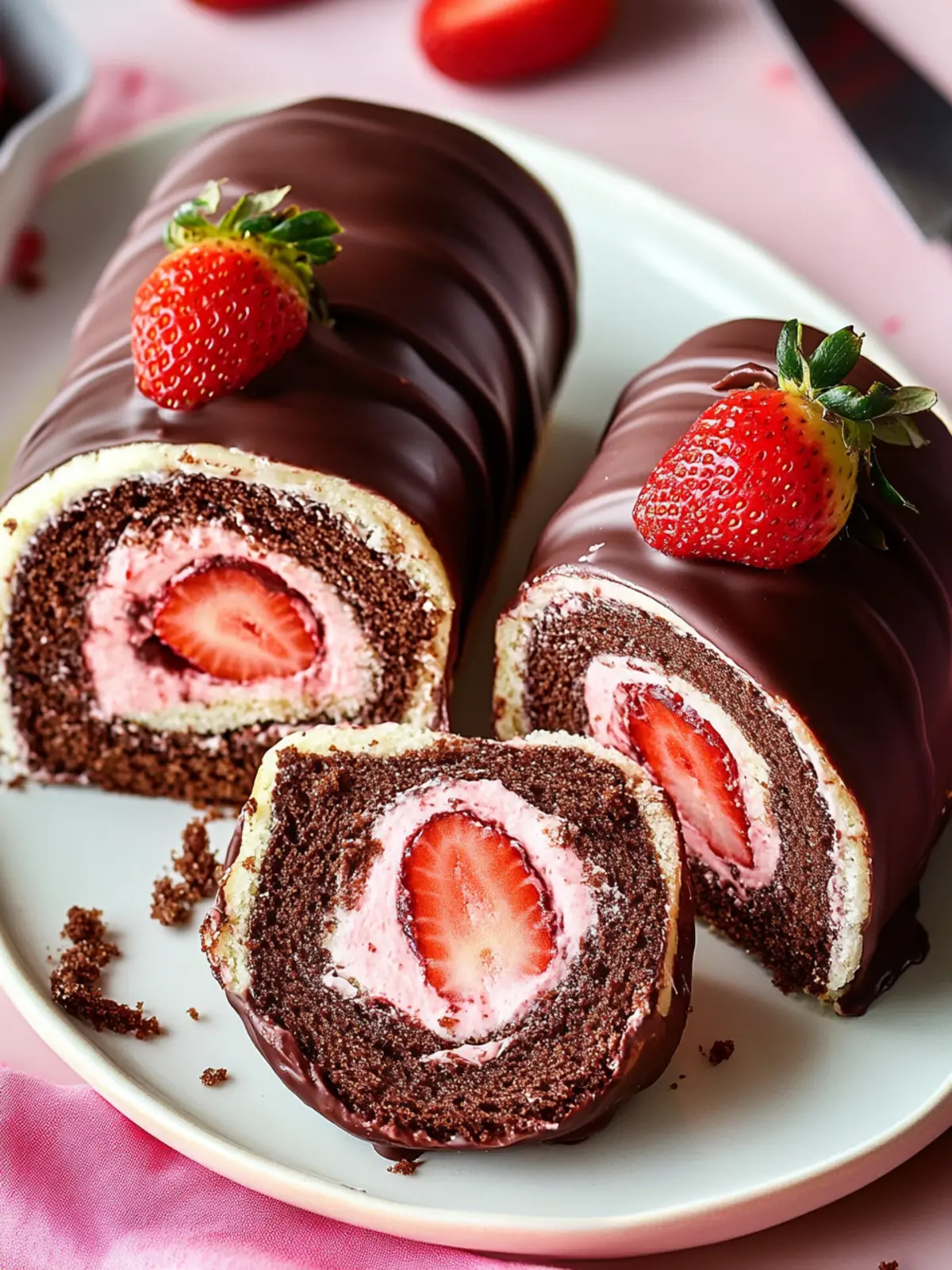 Chocolate-Covered Strawberry Swiss Roll Cake to Impress Guests 3 Chocolate-Covered Strawberry Swiss Roll Cake