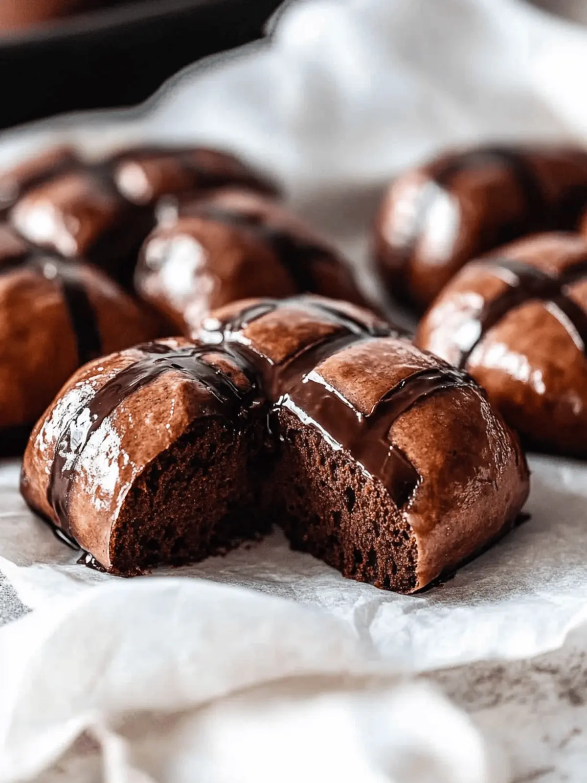 Brioche Chocolate Hot Cross Buns for an Easter Treat Burst 3 Brioche Chocolate Hot Cross Buns