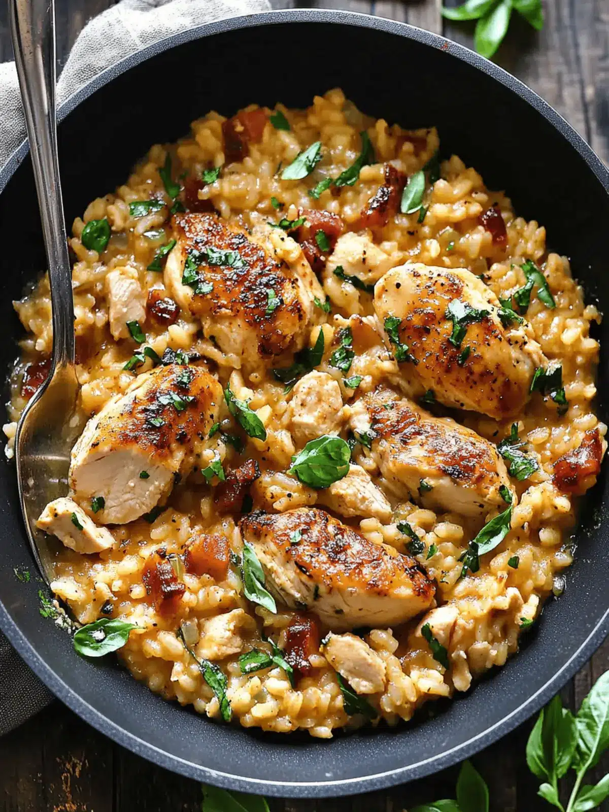 Delicious Chicken Risotto with Spinach and Sun-Dried Tomatoes 2 Chicken Risotto