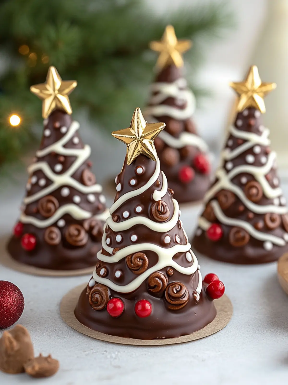 Delicious Christmas Chocolate Trees on Pretzel Sticks 2 Christmas Chocolate Trees