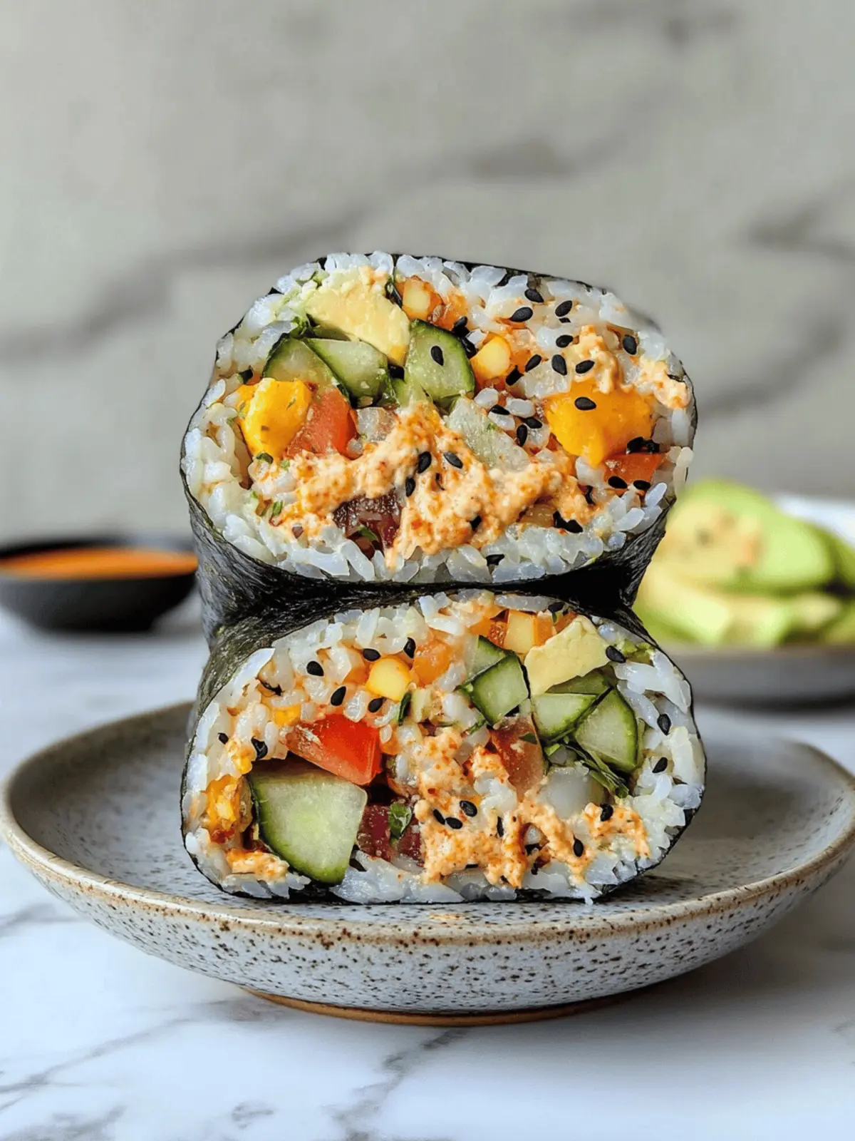 Veggie Sushi Burrito: Quick, Tasty, and Fully Customizable! 3 Veggie Sushi Burrito