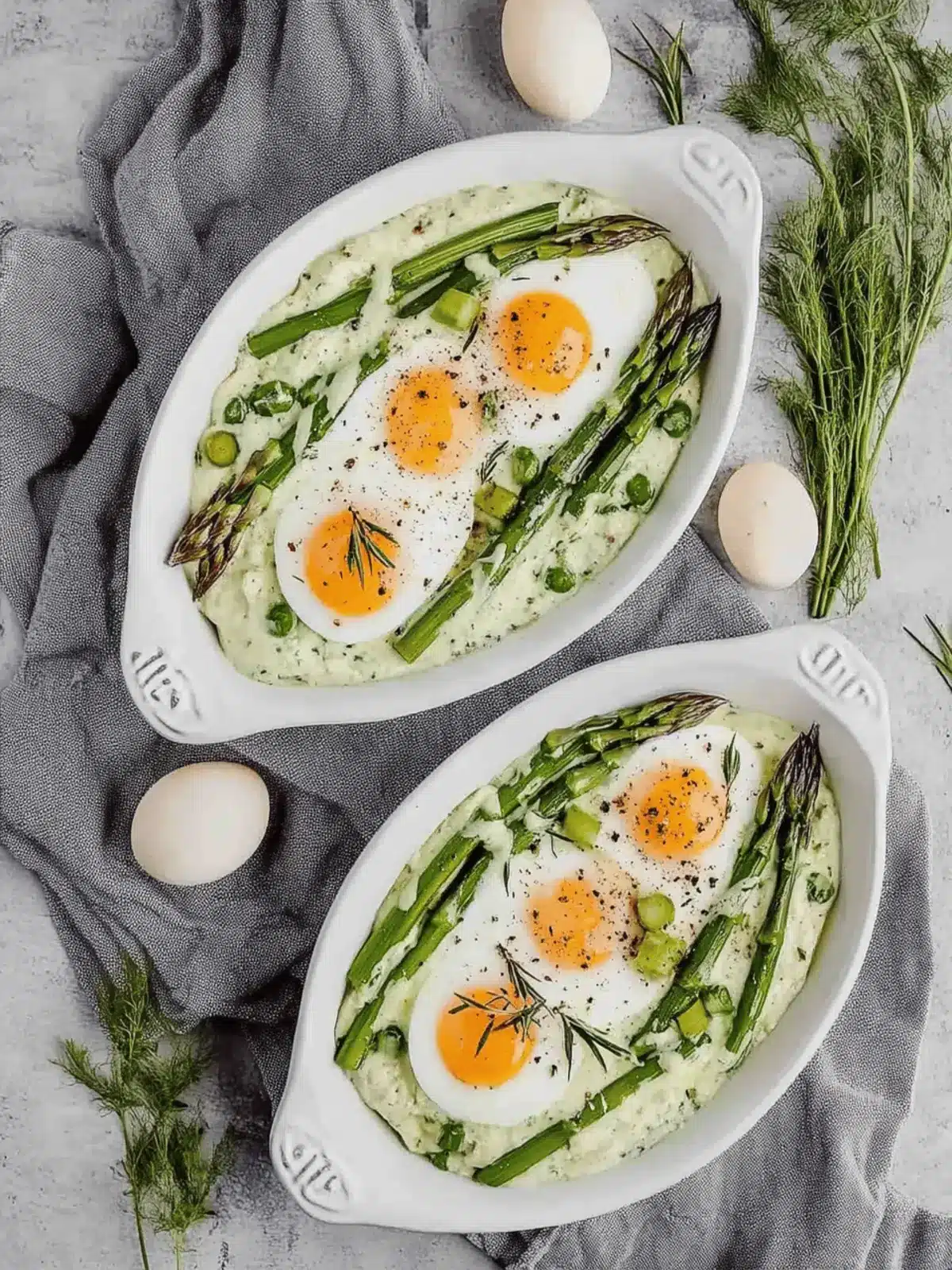 Delicious Shirred Eggs with Asparagus for a Cozy Brunch 4 Shirred Eggs with Asparagus